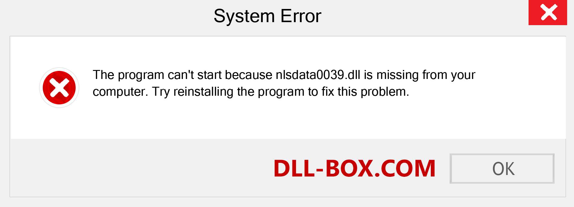  nlsdata0039.dll file is missing?. Download for Windows 7, 8, 10 - Fix  nlsdata0039 dll Missing Error on Windows, photos, images